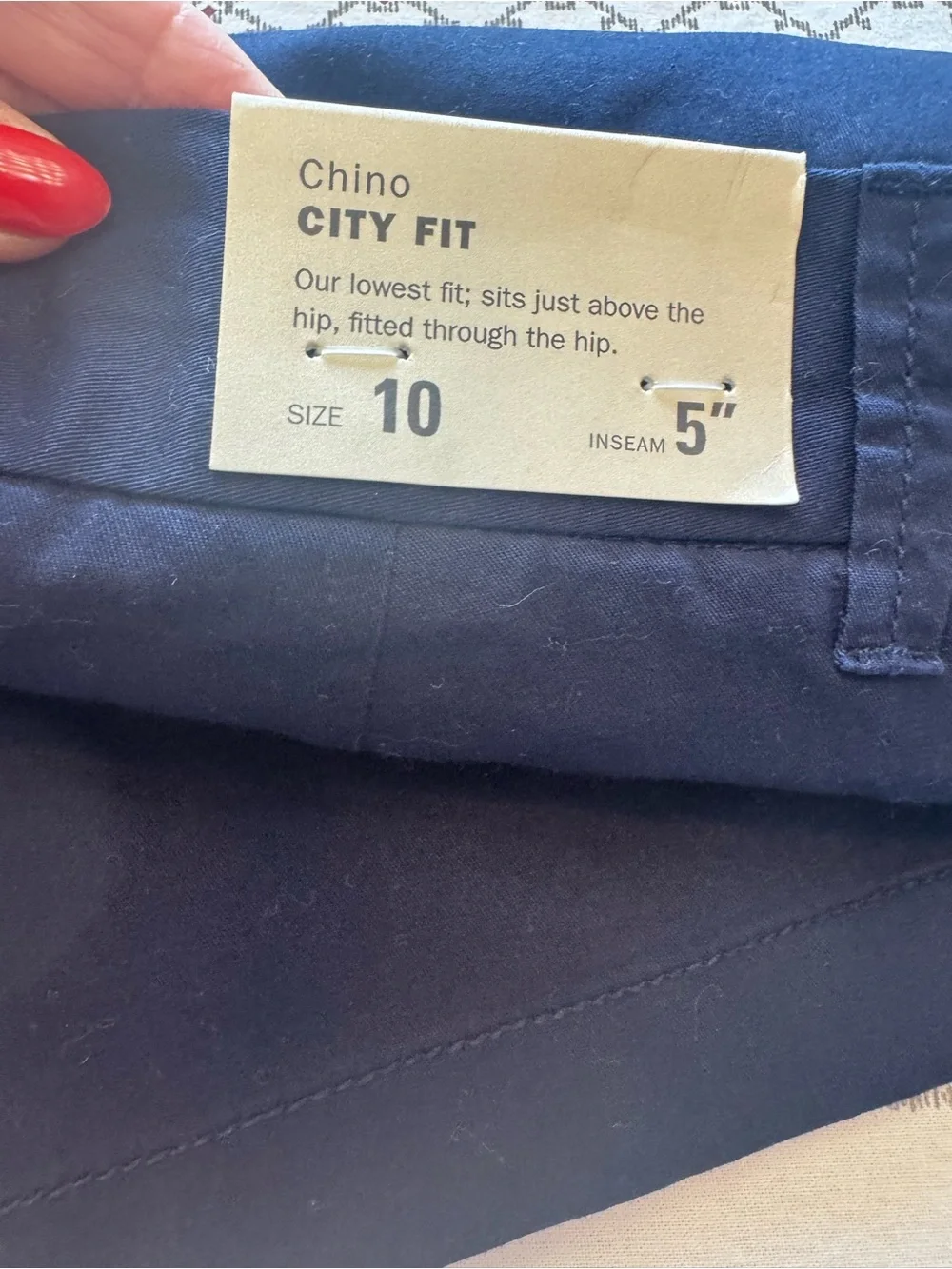 NWT J. Crew Navy Chino City Fit 5” Inseam Size 10 100% Cotton Shorts
